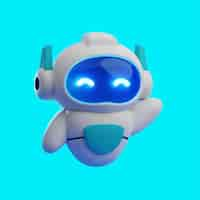 PSD gratuit robot 3d mignon agitant la main vector de dessin animé icon d'illustration personne technologie vector plat isolé