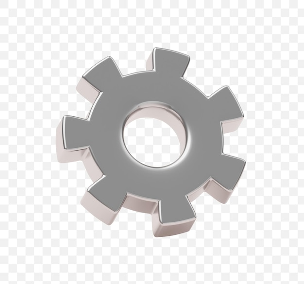 Roue dentée travail d'équipe machine outils d'ingénierie construction 3d icône signe ou symbole maquette illustration