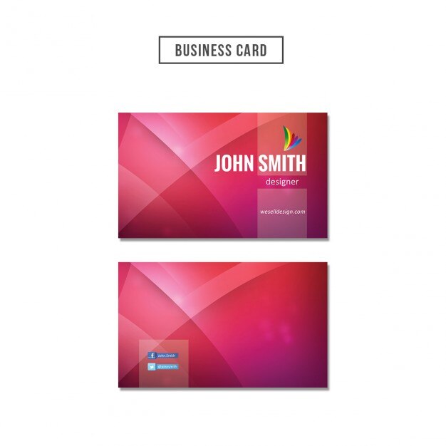 PSD gratuit rouge carte de visite ondulée