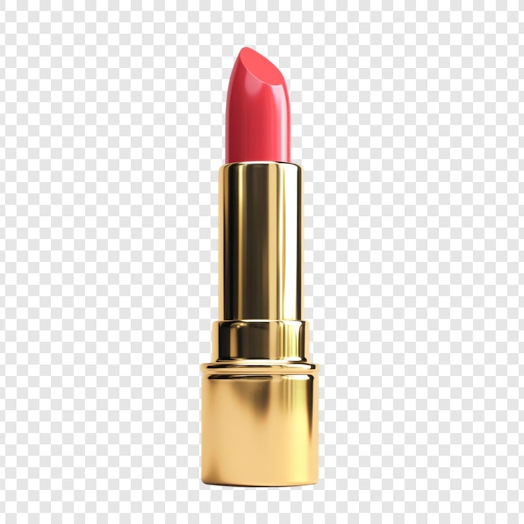 PSD gratuit le rouge à lèvres doré, le maquillage, les produits de beauté, les cosmétiques rouges, le glamour de la mode.