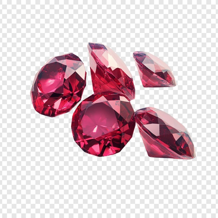PSD gratuit les rubis rayonnants, une collection de pierres précieuses étincelantes