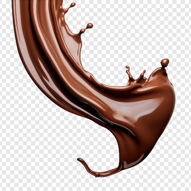 PSD gratuit un ruisseau de chocolat fondu isolé sur un fond transparent