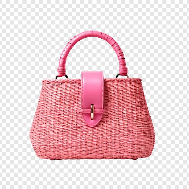 PSD gratuit sac de paille rose isolé sur fond transparent