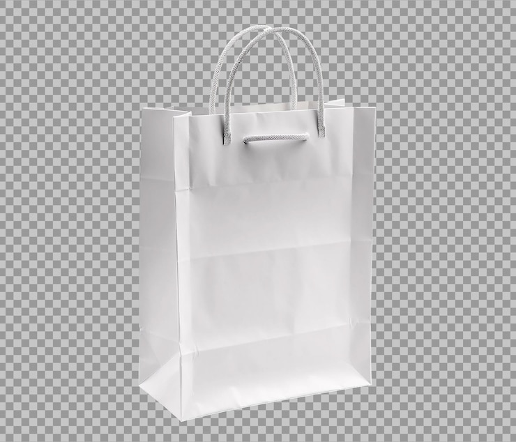 PSD gratuit sac en papier shopping blanc isolé sur fond