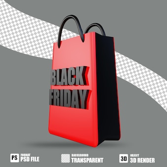 Sac shopping 3d black friday pour la promotion en ligne