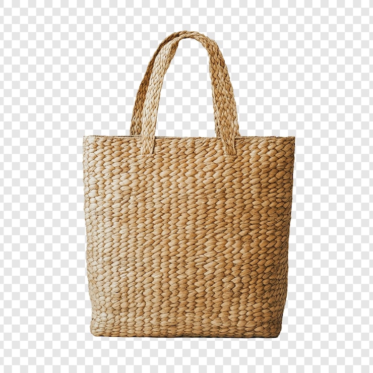 PSD gratuit un sac de tote à paille tissé à la main élégant
