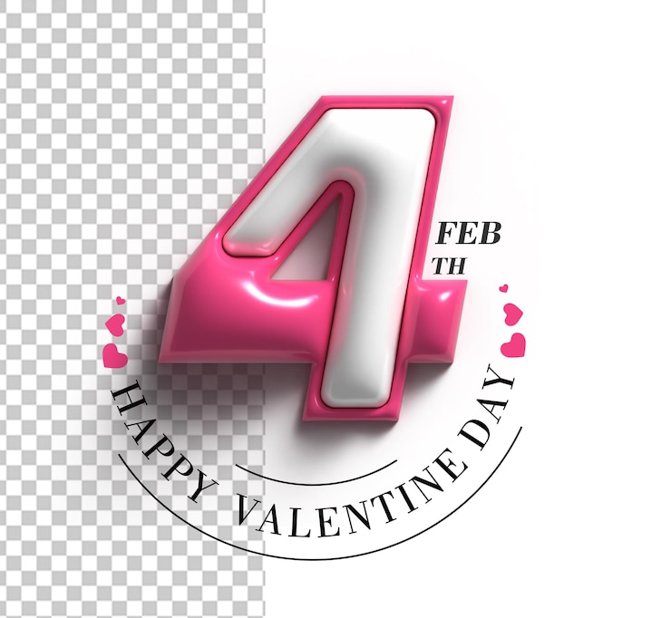 PSD gratuit saint-valentin le 14 février illustration psd transparente