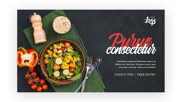 PSD gratuit salade saine au design plat