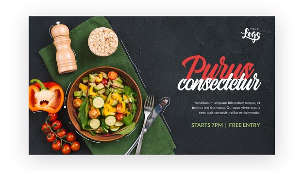 Salade saine au design plat