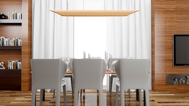 PSD gratuit salle à manger élégante avec table