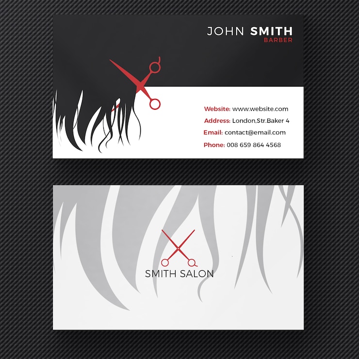 PSD gratuit salon de coiffure carte de visite