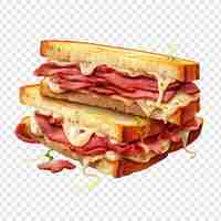 PSD gratuit un sandwich de reuben isolé sur un fond transparent