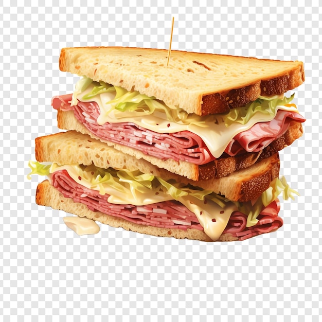 PSD gratuit sandwich reuben isolé sur fond transparent