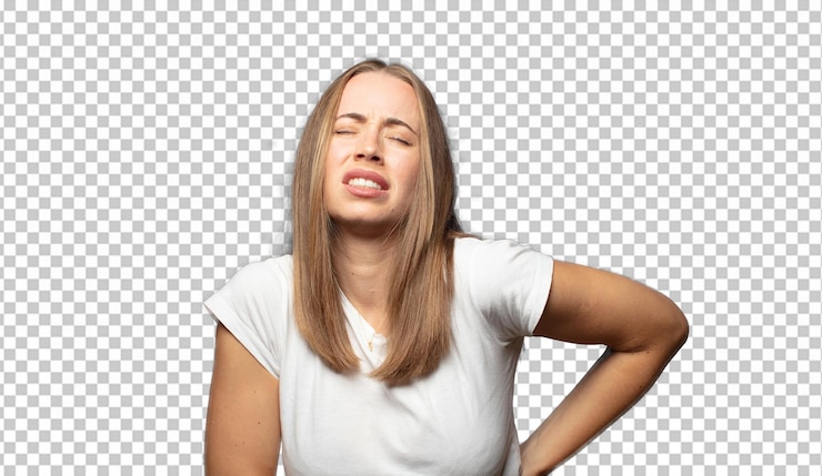 PSD gratuit se sentir anxieux, malade, malade et malheureux, souffrir d'un mal de dos douloureux