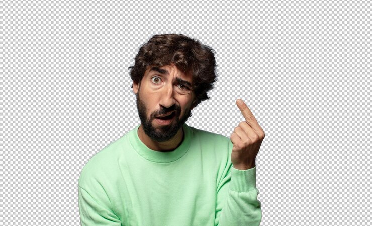 PSD gratuit se sentir confus et perplexe montrant que vous êtes fou fou ou hors de votre esprit