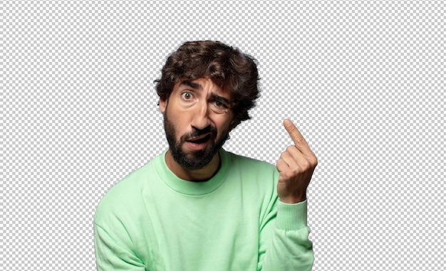 se sentir confus et perplexe montrant que vous êtes fou fou ou hors de votre esprit