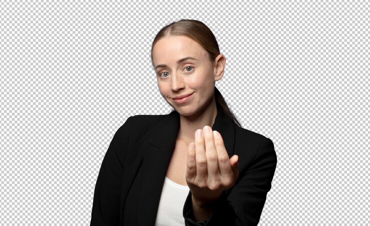 PSD gratuit se sentir heureux et confiant face à un défi et dire apportez-le ou vous accueillir