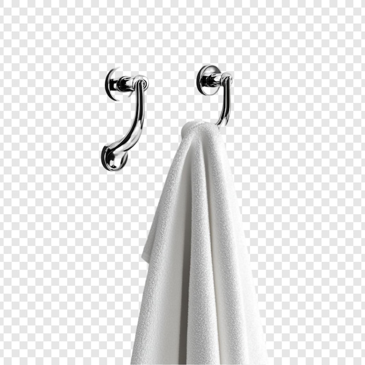 PSD gratuit des serviettes de bain de luxe accrochées à un crochet en chrome