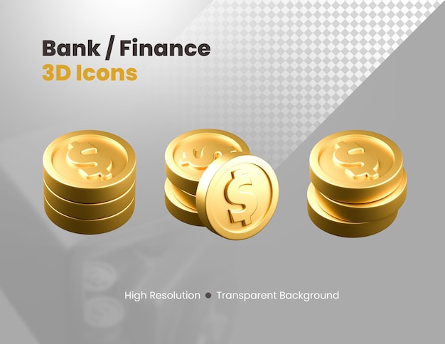 PSD gratuit set d'icônes bancaires 3d