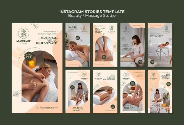 Set de modèles d'histoires de beauté sur Instagram