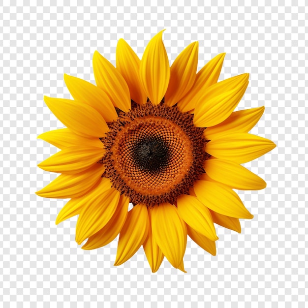 PSD gratuit un seul tournesol isolé sur un fond transparent