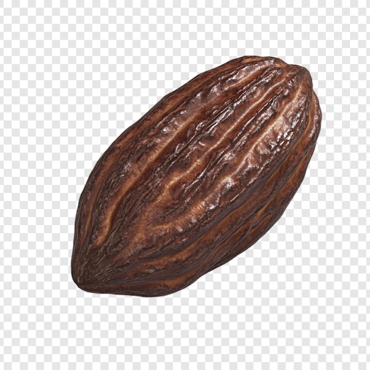 PSD gratuit une seule graine de cacao aux teintes brunes délicieuses