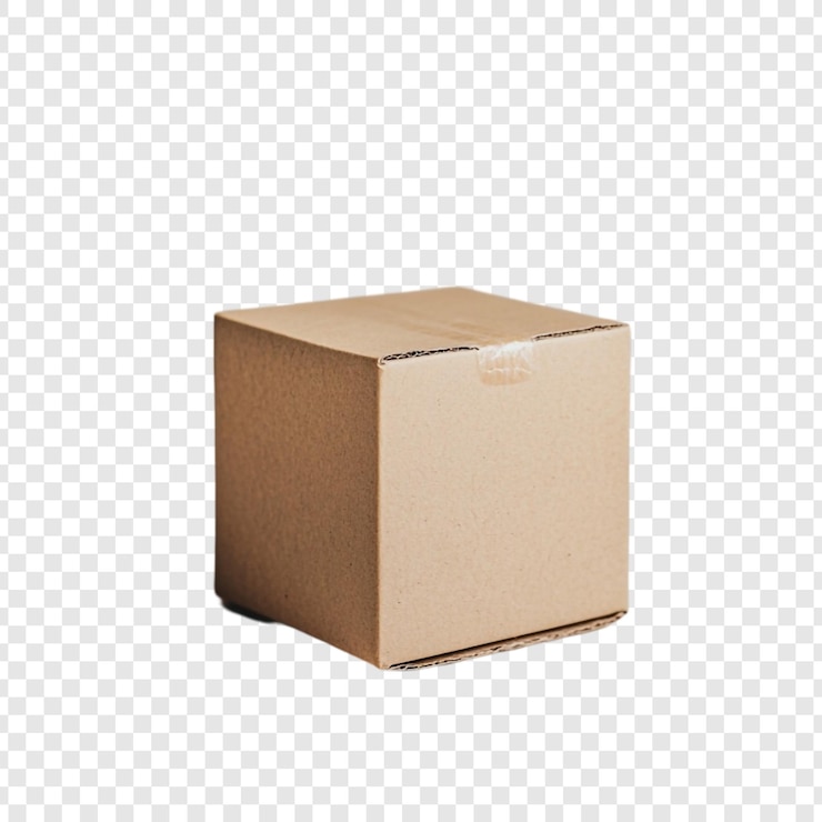 PSD gratuit une simple boîte en carton brun sur fond blanc