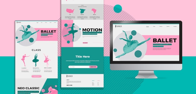Site Web Et Application De Modèle De Page De Destination De Danse