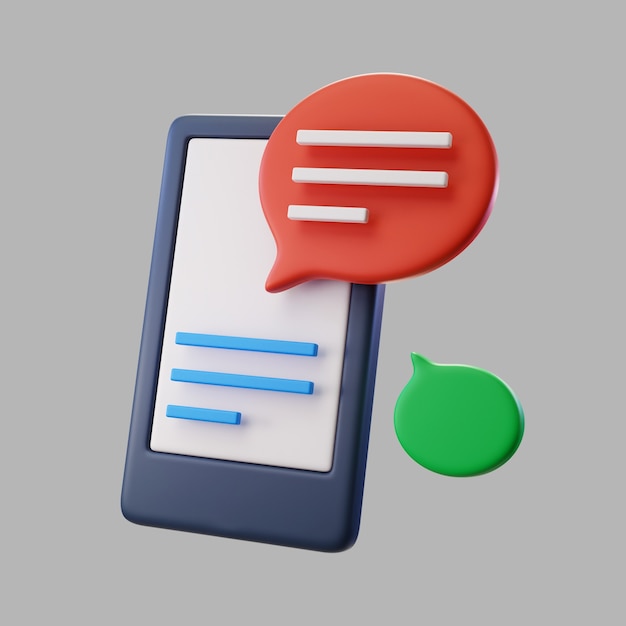 Smartphone 3D avec messagerie texte