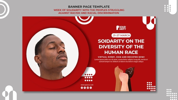 PSD gratuit solidarité pour les personnes aux prises avec la bannière du racisme