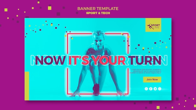PSD gratuit soyez le premier modèle de bannière de sport