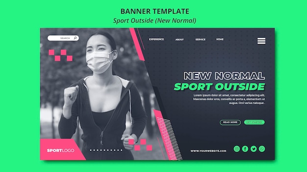 PSD gratuit sport extérieur conception de bannière de concept