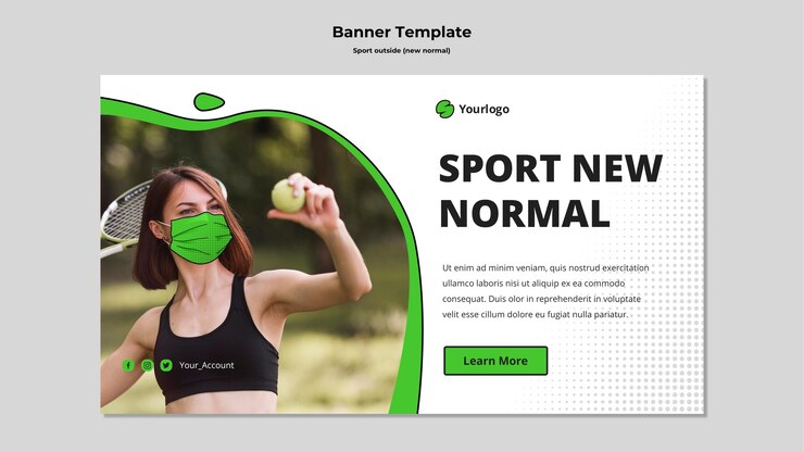 PSD gratuit sport à l'extérieur du modèle de bannière horizontale