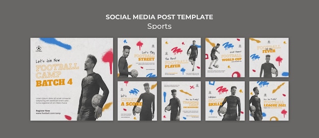 PSD gratuit sport de football instagram posts