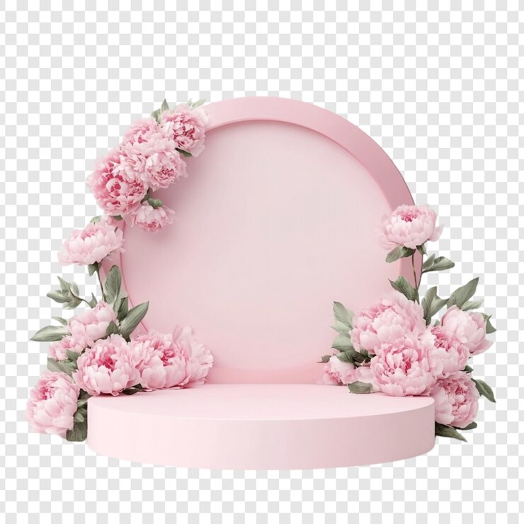 PSD gratuit un stand floral rose élégant