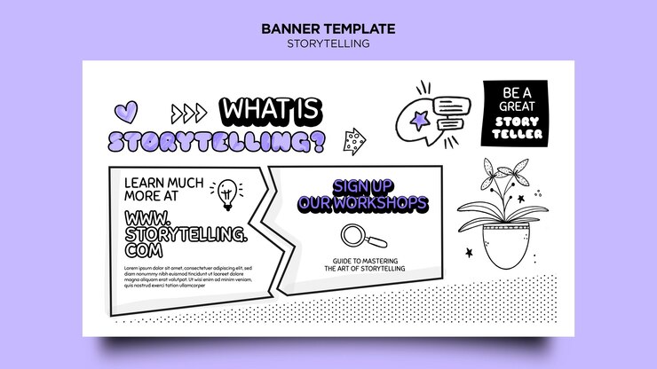 PSD gratuit storytelling pour le modèle de bannière marketing