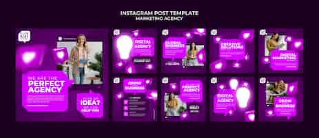 PSD gratuit stratégie de marketing des messages sur instagram