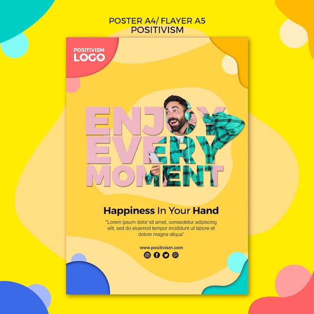 PSD gratuit style d'affiche de concept de positivisme