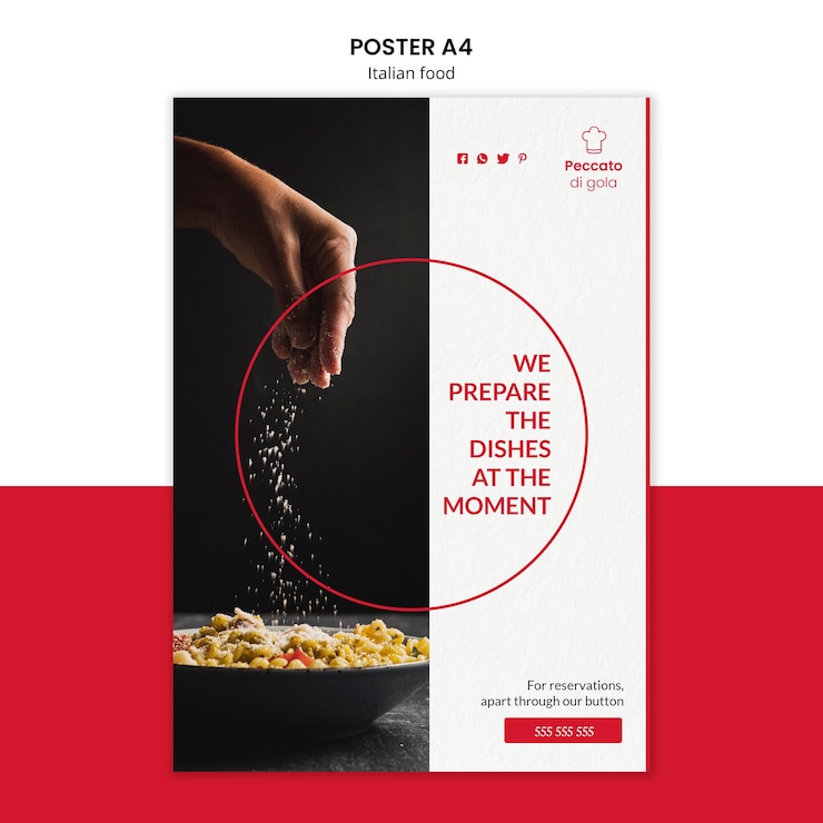 PSD gratuit style d'affiche de la cuisine italienne