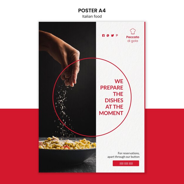 Style d'affiche de la cuisine italienne