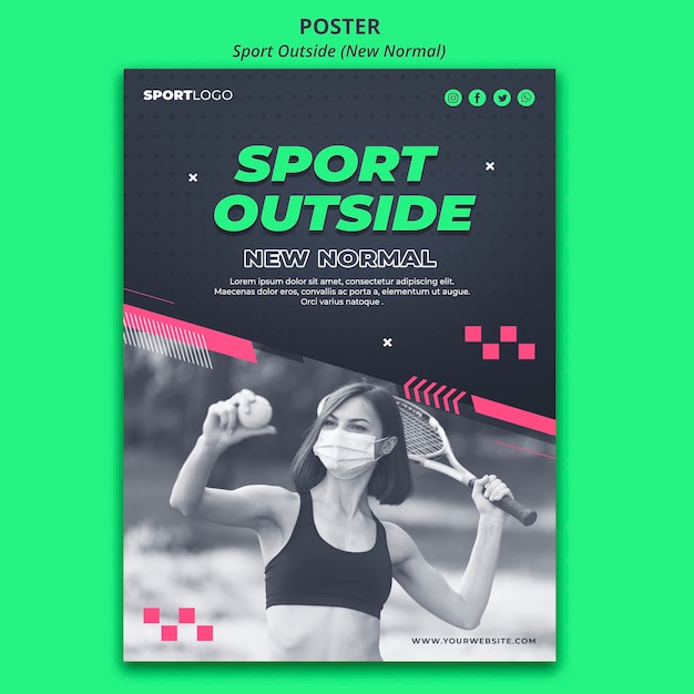 PSD gratuit style d'affiche sport extérieur concept