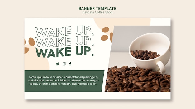 Style de bannière de café délicat