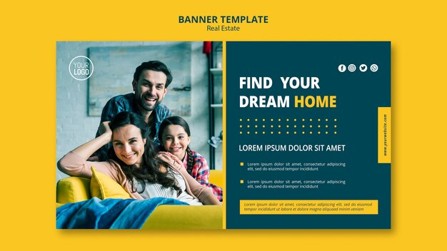 Style de bannière de concept immobilier