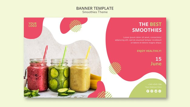 Style de bannière de thème de smoothies