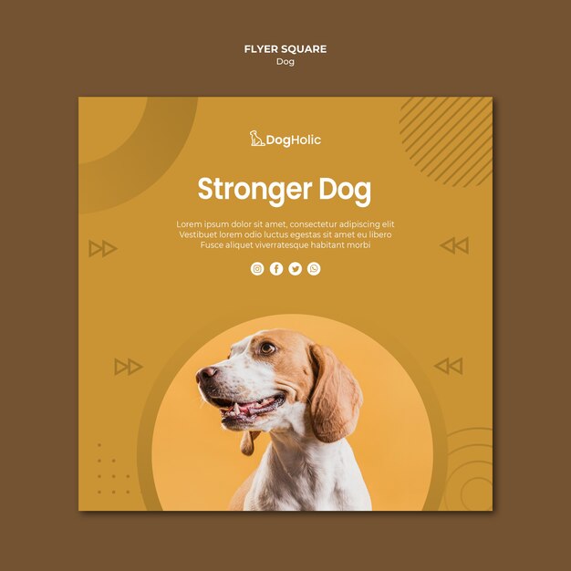 Style de flyer carré chien mignon