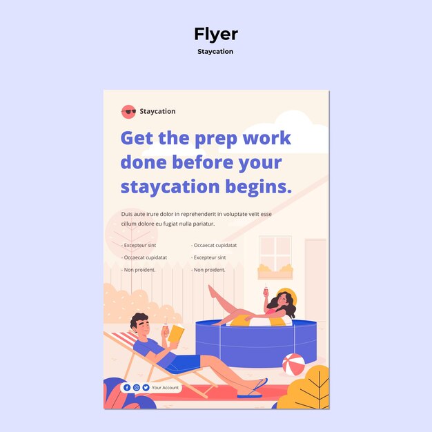 Style de flyer concept Staycation