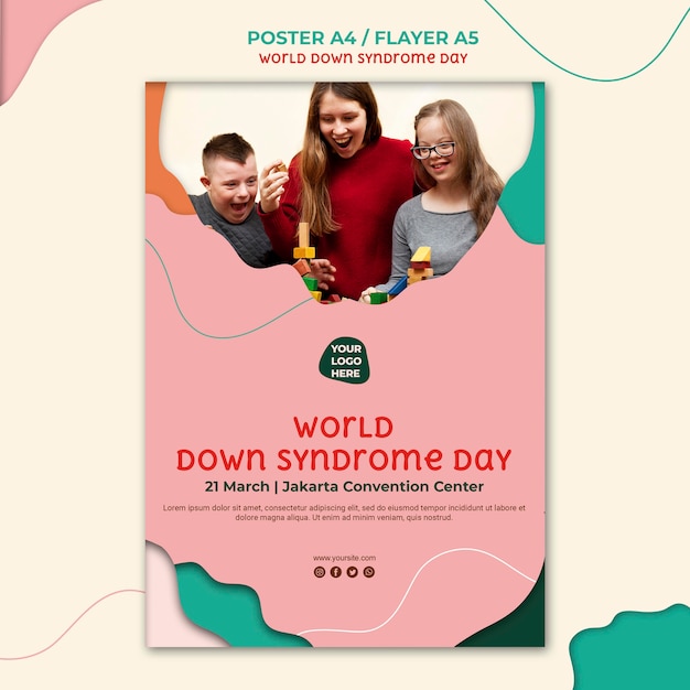 Style De Flyer De La Journée Du Syndrome De Down Psd gratuit