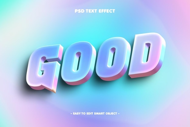 PSD gratuit style holographique effet de texte éditable