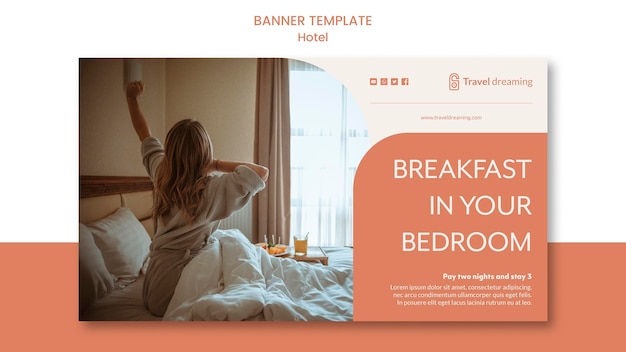 PSD gratuit style de modèle de bannière d'hôtel