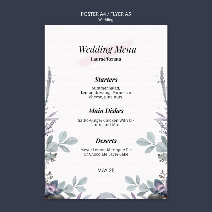 PSD gratuit style de modèle de flyer d'événement de mariage